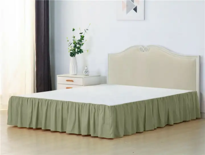 Solid Color Bed Skirt With Sur Queen, Off White King Size Bed Skirt