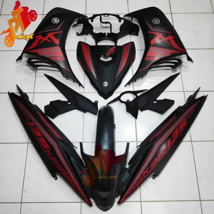 Yamaha Lc 135 Cover Set Dark Matt Black Mx King Black Tanam Matt V2 V3 V4 V5 V6 Lazada