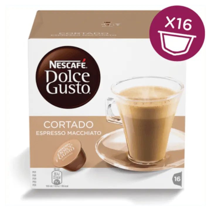 NESCAFÉ Dolce Gusto Cortado 16 Capsules 100.8g kopi kapsul segera instant senang dan mudah halal certified fresh 100% arabica kapsul gelas cawan