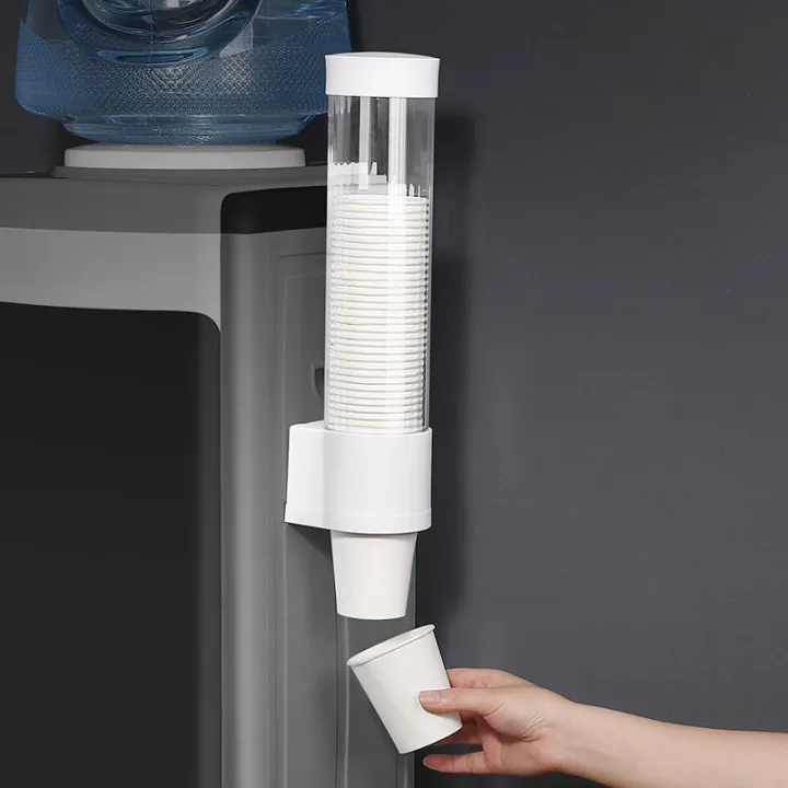 Disposable Paper Cups Dispenser Plastic, Wall Mounted Bathroom Cup Dispenser