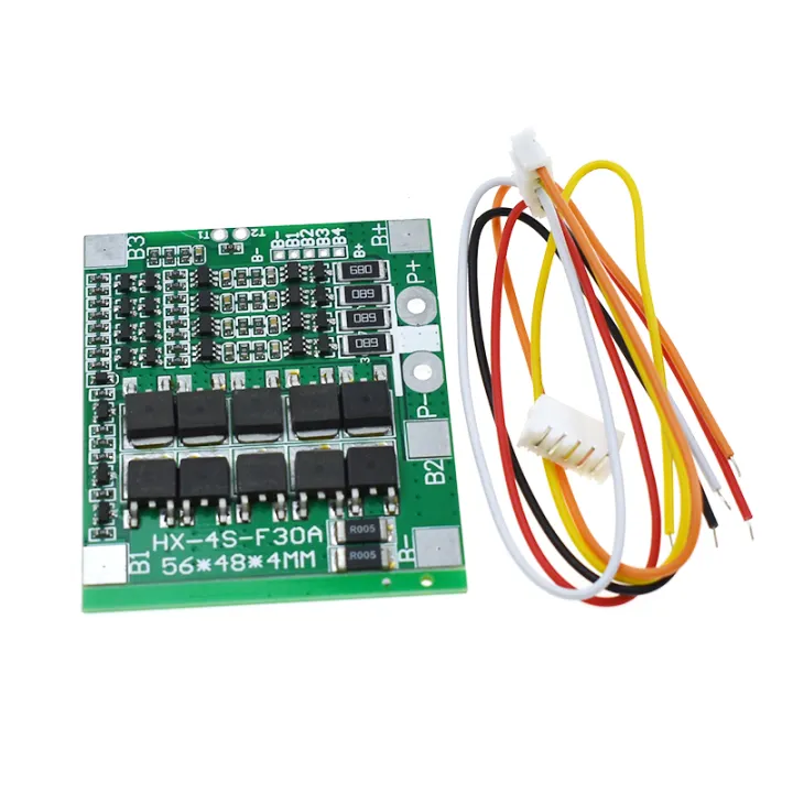 BMS 4S 30A 14.4V Balancer PCB 18650 Lipo Li-ion Lithium Battery Protection Board LiFePO4 4S BMS Balancing Charging Circuit PCM (4S 3.2V blue)