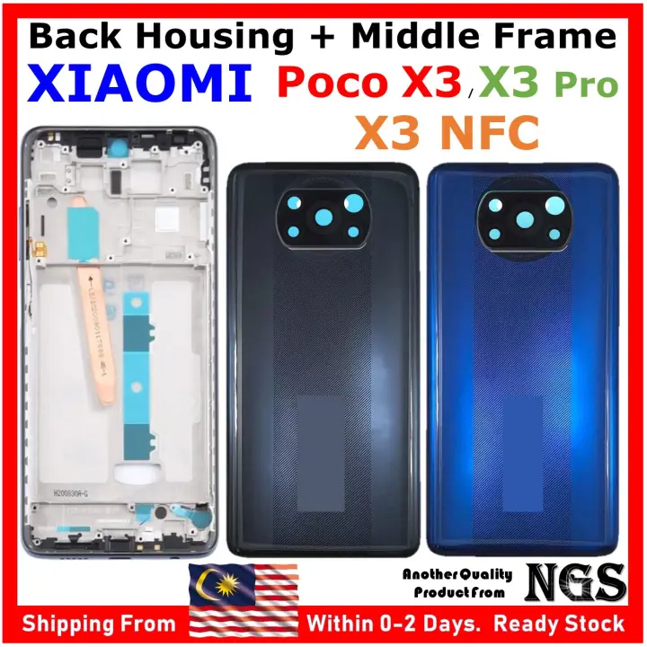 Full Set Back Housing Back Cover Compatible For XIAOMI POCO X3 POCO X3 Pro POCO X3 NFC With Middle Frame & Volume Button