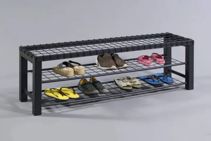 E M F Metal Shoe Rack With Bench Garden Bench Shoe Rack Outdoor Shoe Rack Seat Rak Kasut Kerusi Rehat Panjang Rak Kasut Kerusi Luar Rumah Lazada