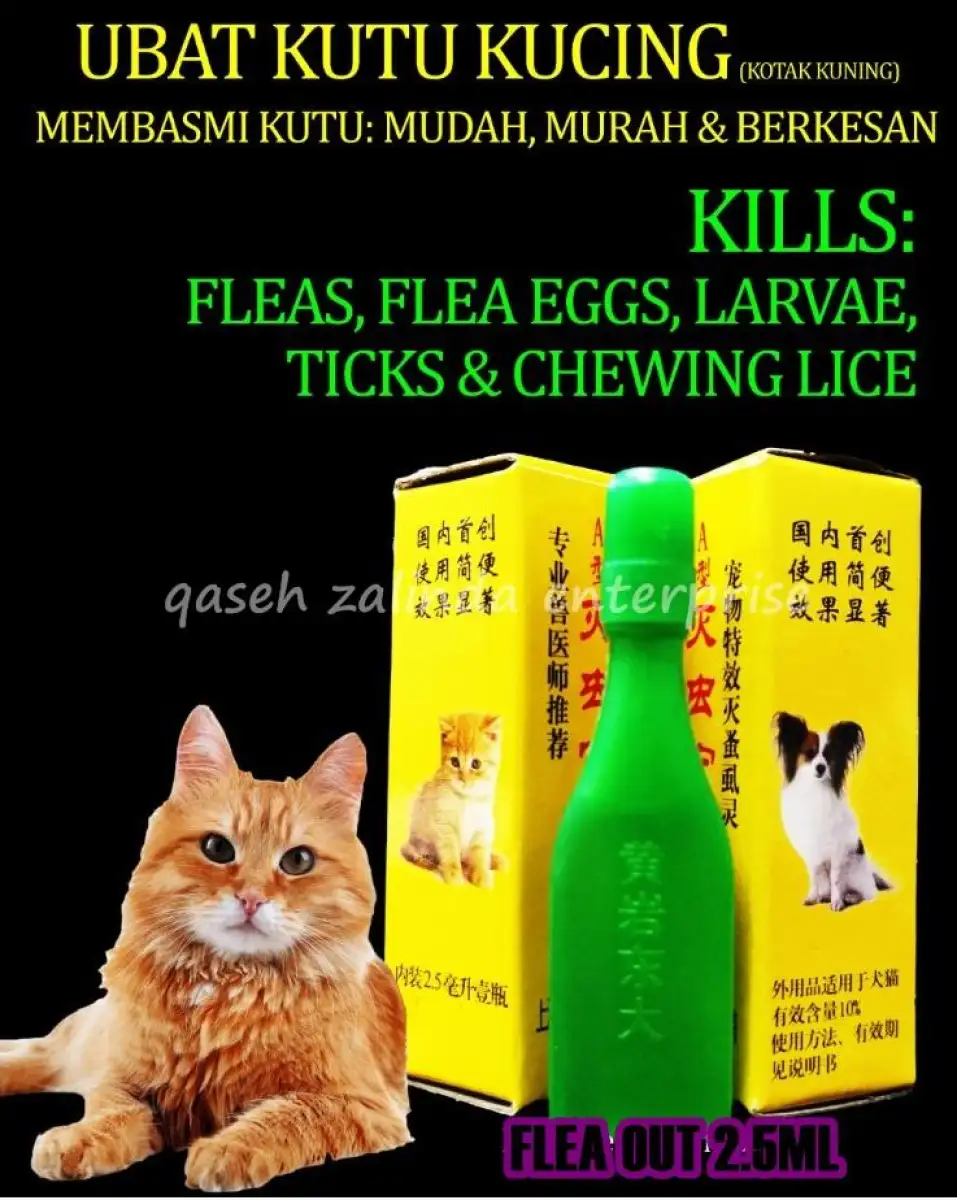Cat Flea Treatment Pet Dog Tick Mites Remover Disinfection Ubat Kutu Kucing  Racun Kutu Pet Care