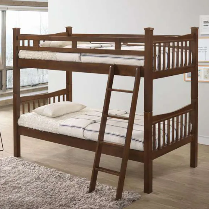 Hotel Solid Wood Twin Decker Bunk Bed, Vintage Style Bunk Beds