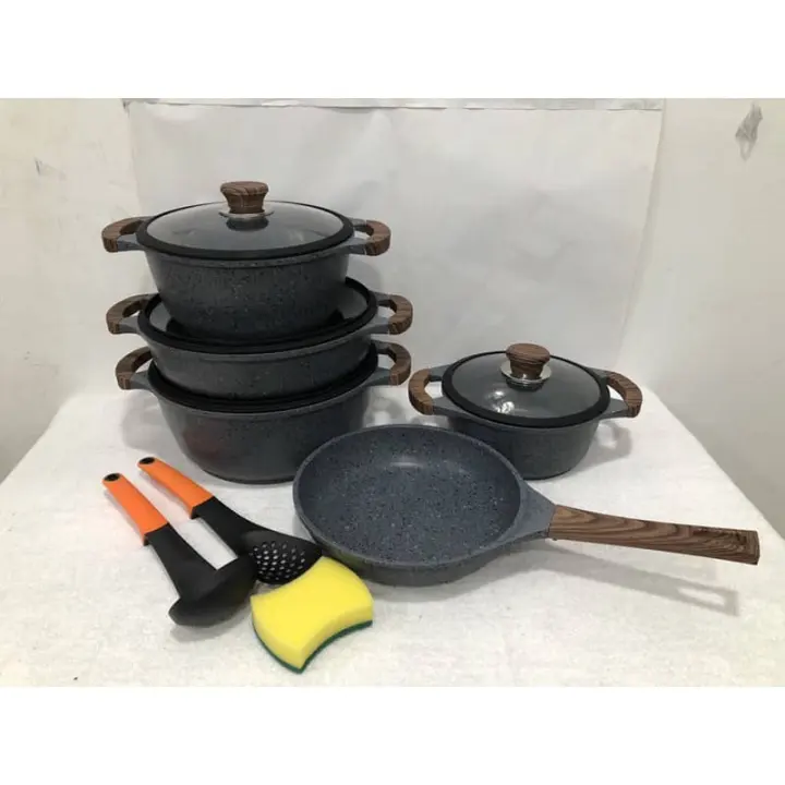 K I Germany 10 12pcs Granite Line Periuk Batu Seramik Lazada