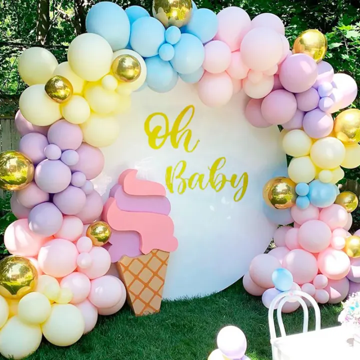 Colorful Macaron Balloons Arch Kit Wedding Baby Shower Birthday Pastel Rainbow Party Balloon Garland Backdrop Lazada Singapore