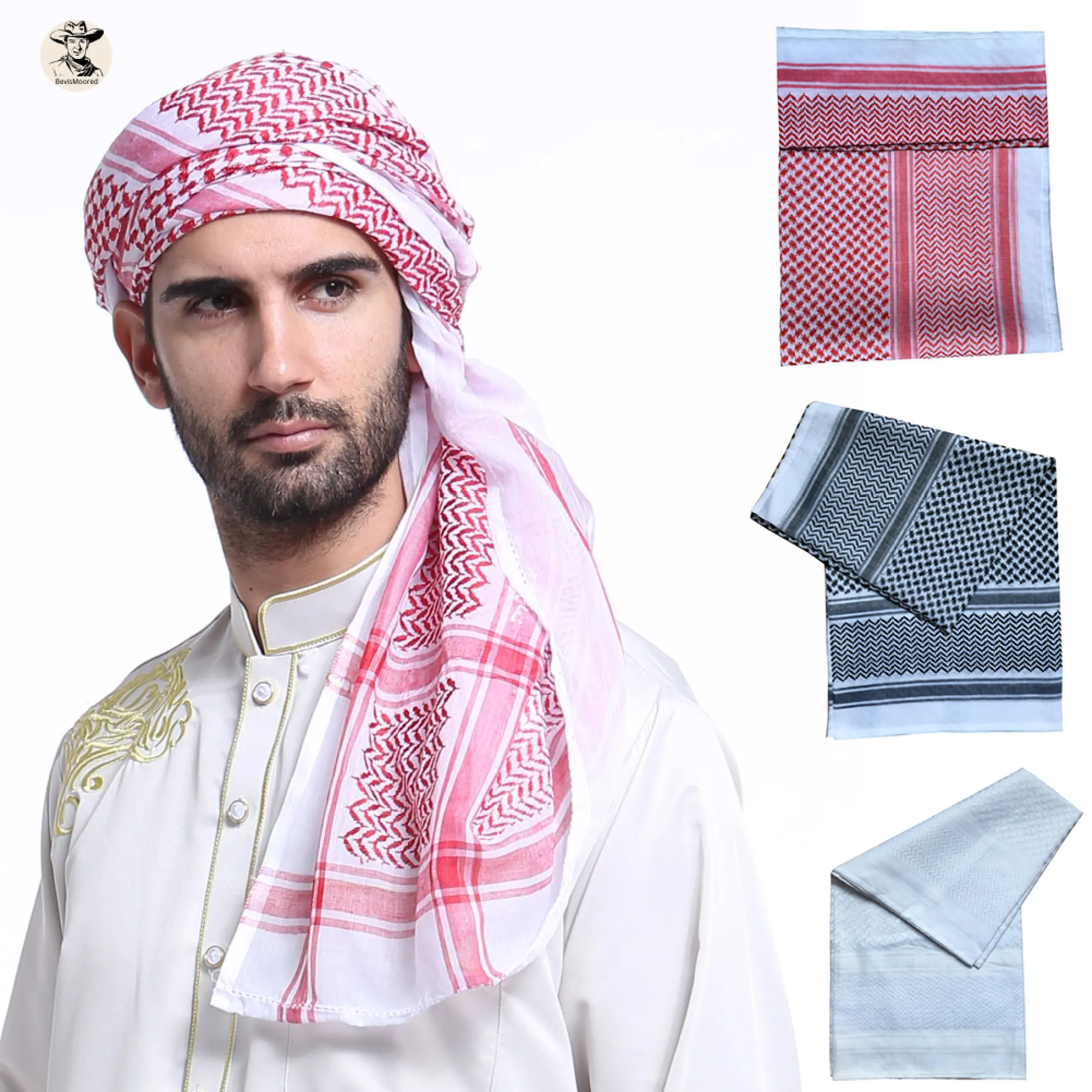 Bev Adult Men Arab Head Scarf Keffiyeh Middle East Desert Shemagh Wrap Muslim Headwear Arabian Costume Accessories Lazada Singapore