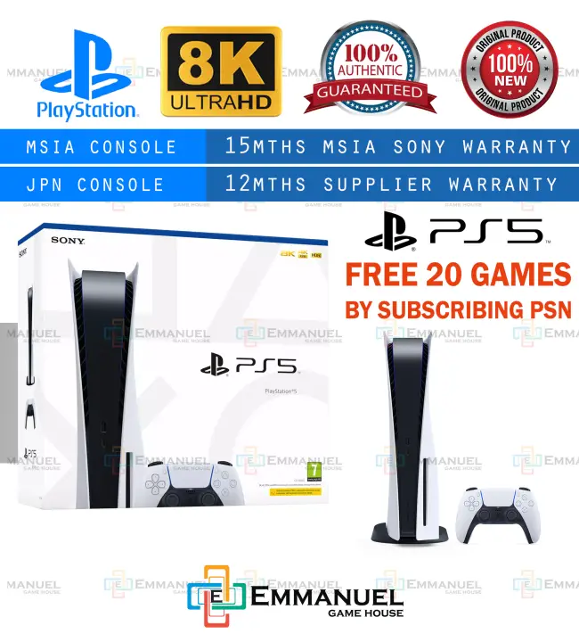 Disk Edition Playstation 5 Ps5 Playstation Support 8k Vision New 1 Year 3 Months Malaysia Sony Warranty 825gb Ready Stock Lazada