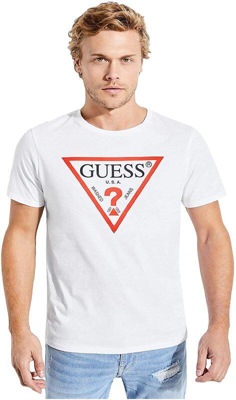 Guess men's classic triangle logo tee