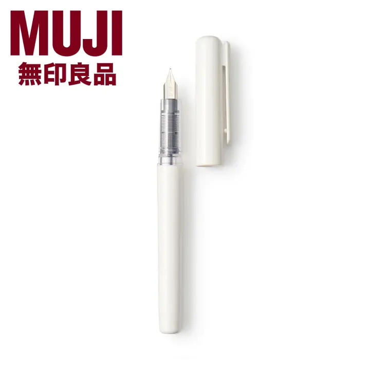 MUJI Polycarbonate fountain pen, black Set of 4 cartridges