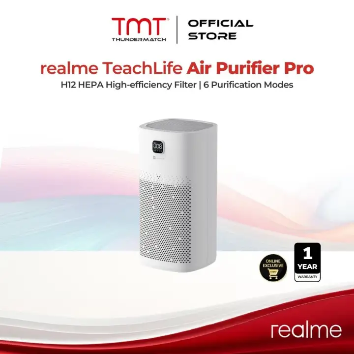 realme Techlife Air Purifier Pro  H12 HEPA High-efficiency Filter  6 Purification Modes  High-Resolution LED Display