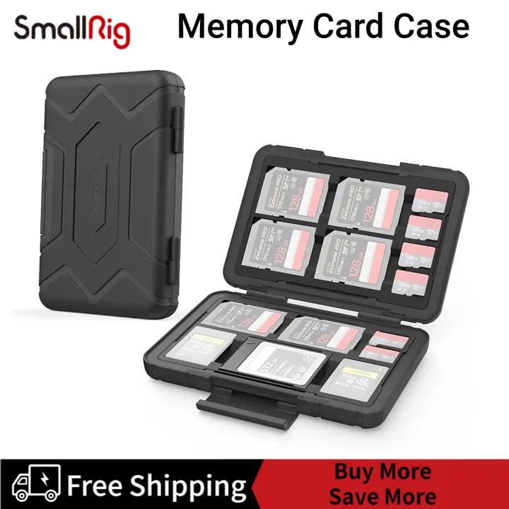 SMALLRIG SD Card Holder Memory Card Holder Case 15 Slots, Water-Resistant for SD Card, Micro SD Card, CFexpress Type A Card, CFexpress Type B Card, XQD Card - 3192