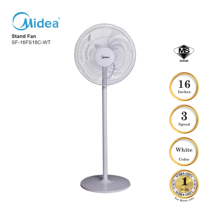 Midea 16inch Stand Fan Mf 16fs18c To Replace Mf 16fs10n White Lazada