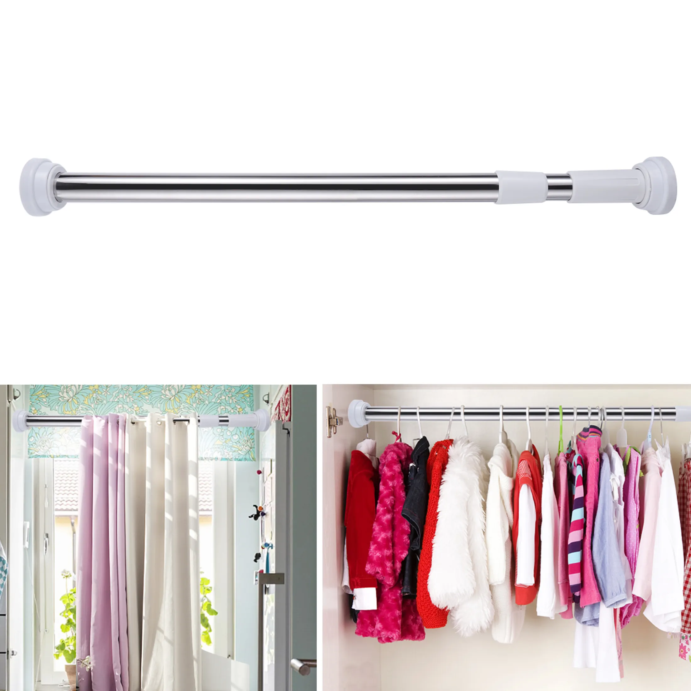 Stainless Steel Bathroom Shower Curtain, How To Fix A Shower Curtain Tension Rod