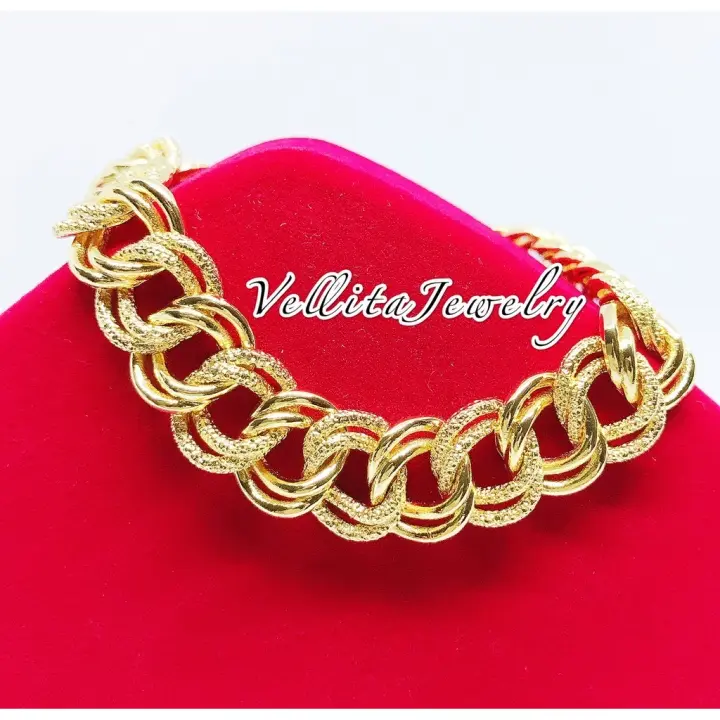 Cop916bracelet 999 9 Bangkok Gold Plated Coco 1cm Rantai Tangan Coco Sajat Lazada