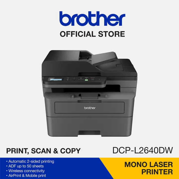 Brother DCP-L2640DW 3-in-1 Wireless Mono Laser Printer Auto 2-sided Print 50 Sheets ADF Scan Copy L2550DW L26400DW