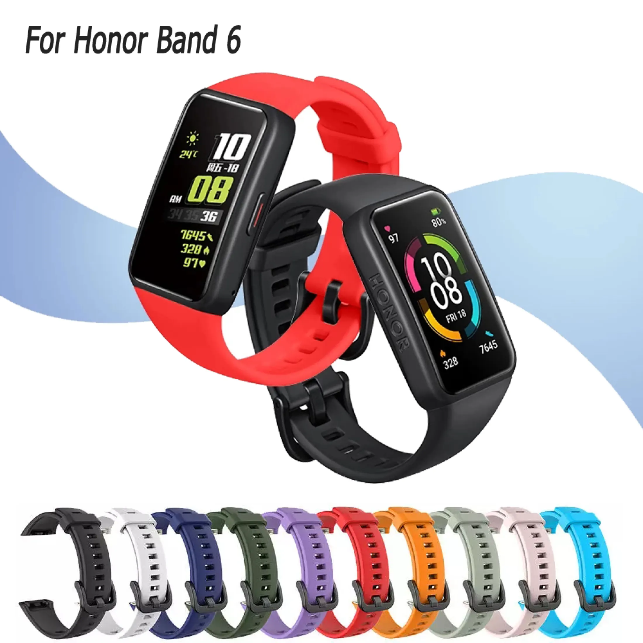 Soft Silicone Sport Band Straps For Huawei Honor Band 6 Smartwatch Lazada Singapore