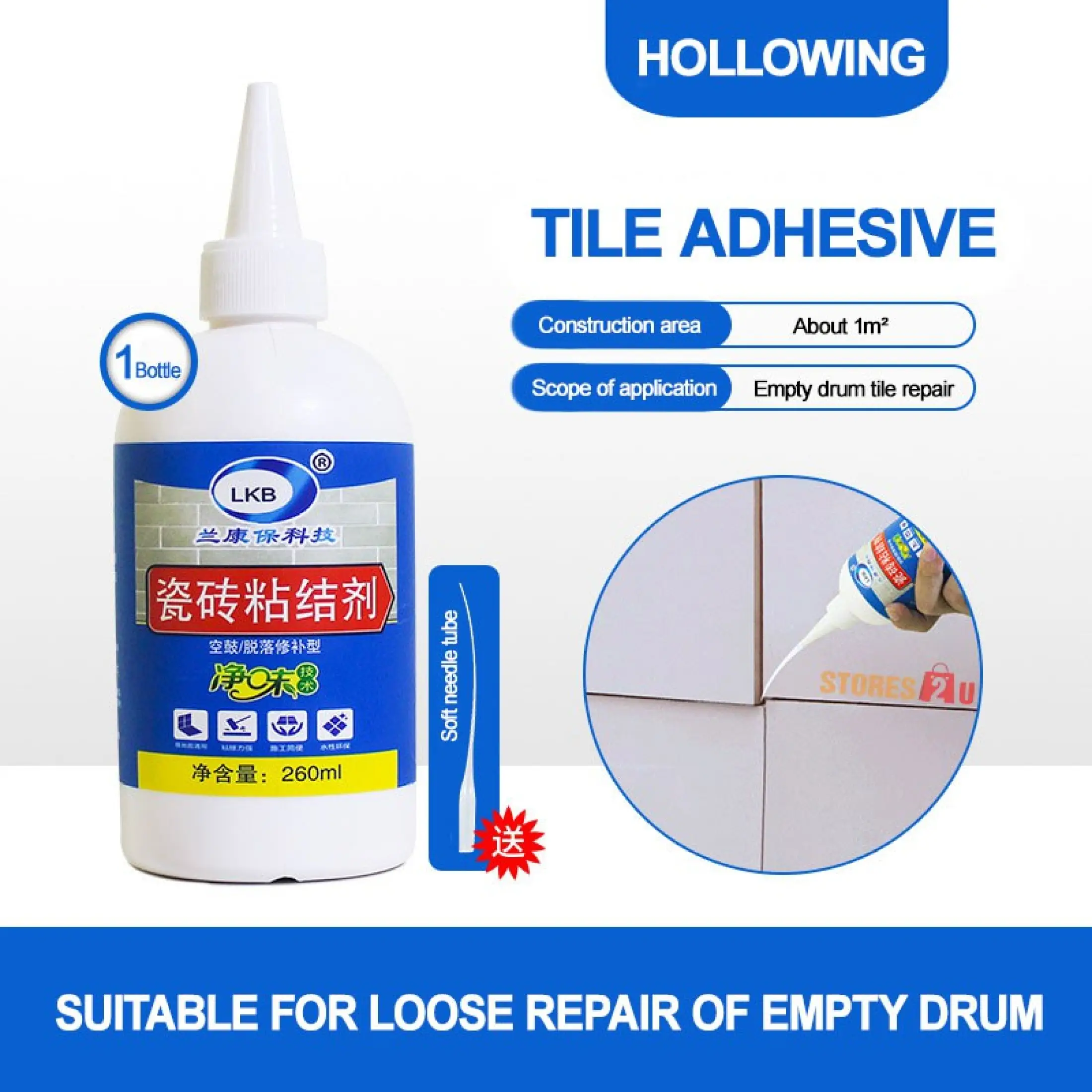 Lkb Tile Hollowing Repair Glue 260ml, Glue To Tile