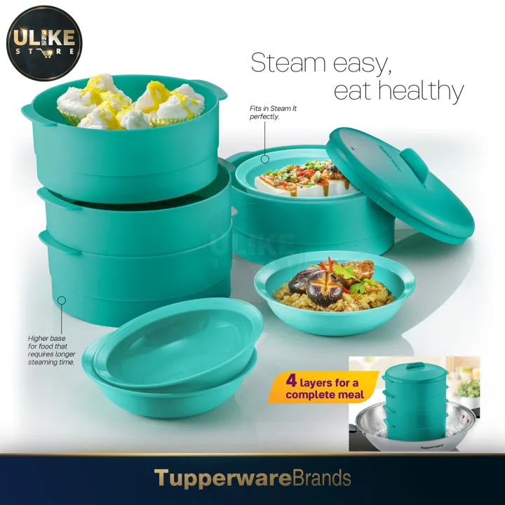 Tupperware Steam It with Gift Box + Plate O Bowl (4 units) 400ml