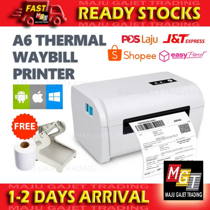 Waybill Printer Thermal Sticker Airway Bill Awb Android Ios Windows Consignment Note A6 100mm Shipping Label Barcode Pos Laju J T Lel Easyparcel Lazada
