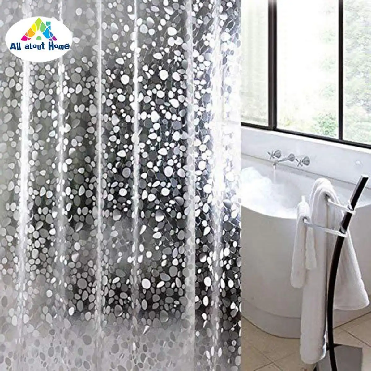 Abh Cobblestone Shower Curtain Anti, How To Hem A Shower Curtain