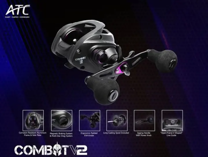ATC COMBAT V2 201 BAIT CASTING REEL LEFT FREE HANDLE NEW 2021