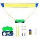 Portable badminton net frame set storage type 3 meters home entertainment simple column field line net frame + racket + two balls. 