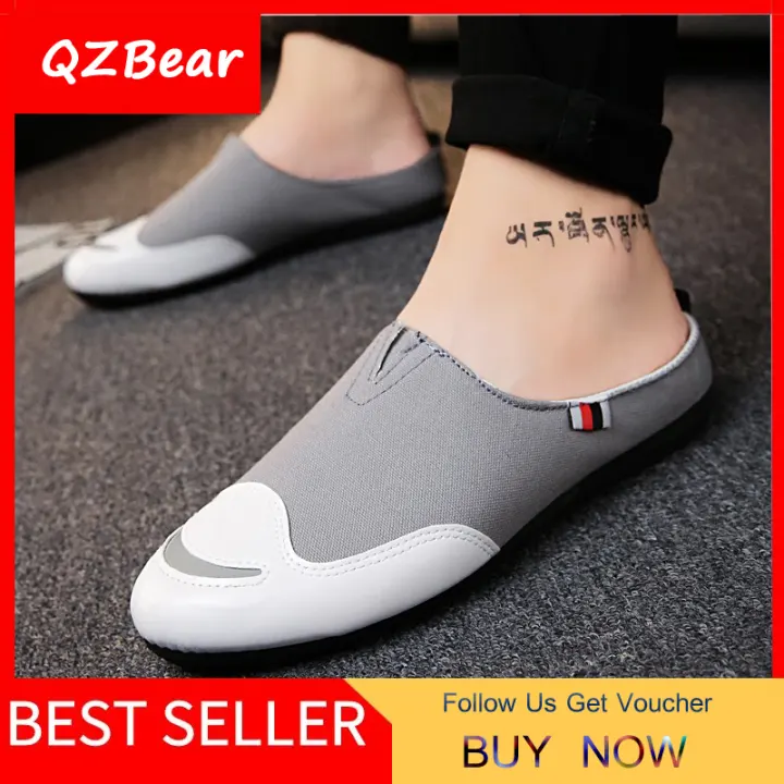 Promotions Korean Half Shoes For Men Half Slippers Flat Sandals Lazy Man Shoes Loafers For Men 2020 New Fashion Kasut Lelaki Casual Lazada