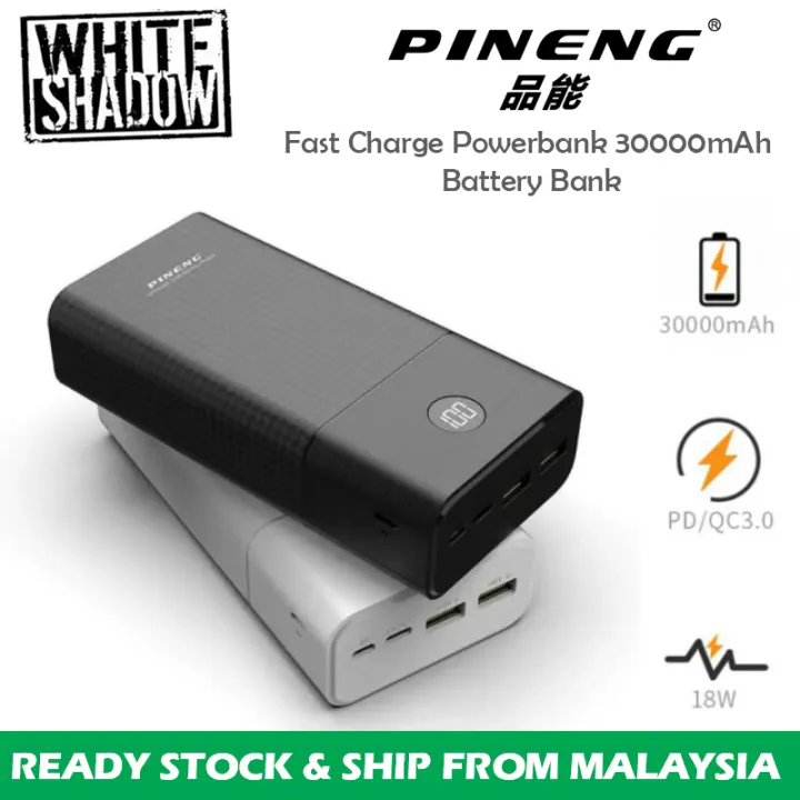 Original Pineng Pn 899pd Notebook Power Bank Portable Charger Charge 30000mah Fast Charge Battery Bank Lazada