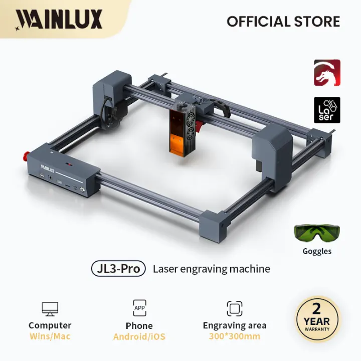 WAINLUX JL3-Pro 10W Laser Engraver New Upgraded Engraving Stainless Steel Wood Paper Glass Laser Cutting Machine for Wood Acrylic