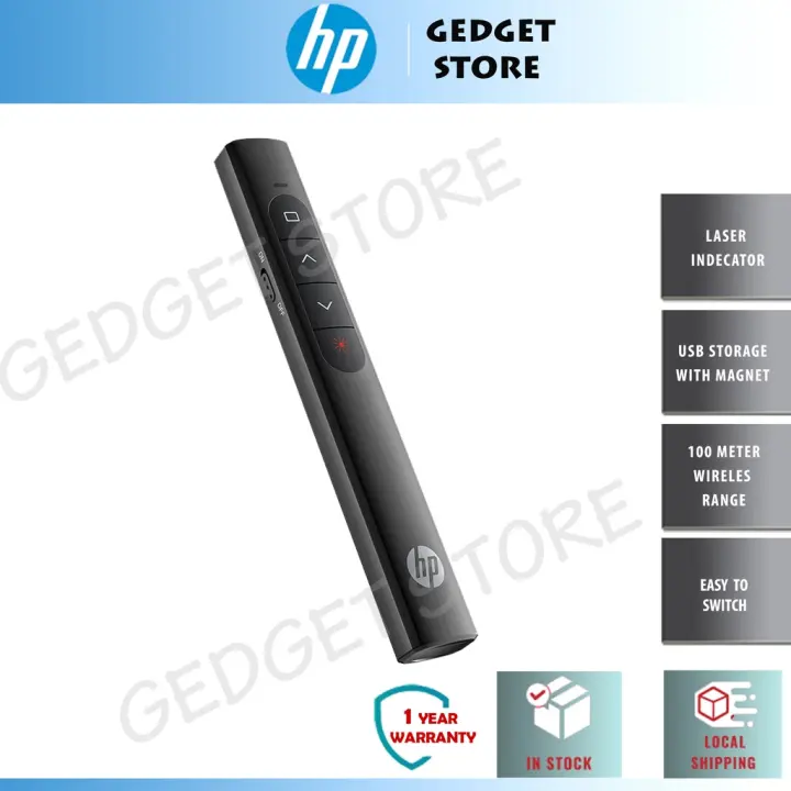 ORI [ READY STOCK ] HP SS10 Wireless Presenter Pen PowerPoint Presentation Clicker Remote flip Pointer Control Pen USB