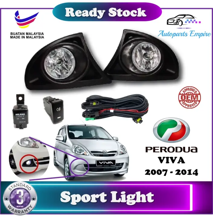 【 Perodua Viva 】Fog Lamp / Sport Light ( 2007 - 2014 / Malaysia Ready Stock  )