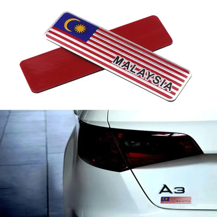3d Aluminum Car Sticker Emblem With Malaysia Flag Logo For Proton Bmw Honda Perodua Lazada Singapore