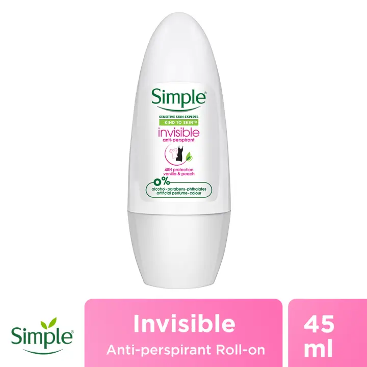Simple Invisible Anti-Perspirant Roll On Deodorant 45ml
