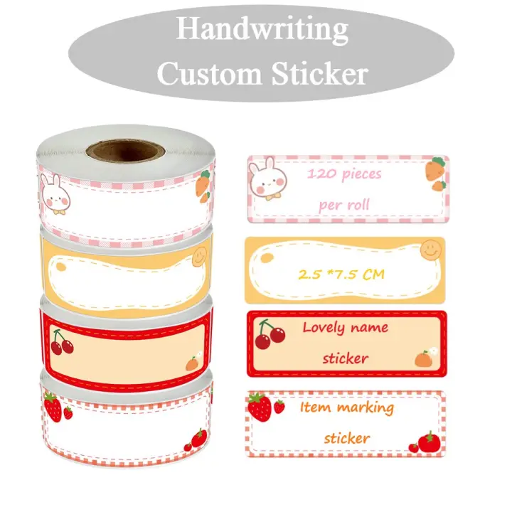 120 pieces Handwritten custom stickers Cute name stickers Item tag labels