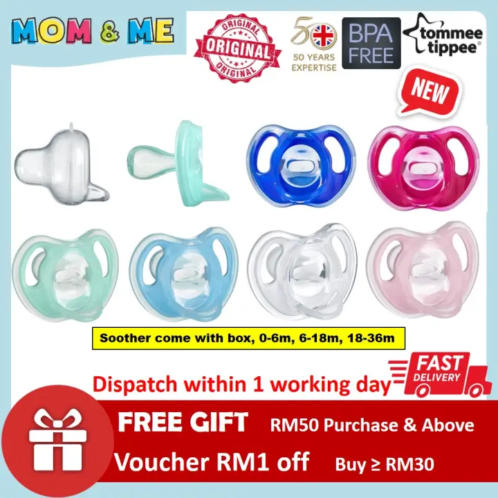 Tommee Tippee Ultra Light Silicone Baby Soother Puting 0 6m 6 18m 18 36m Lazada