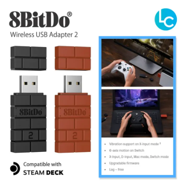 8Bitdo USB Wireless Bluetooth Adapter 2 Support PS3 Xbox one Controller to Switch for Windows, Mac, Raspberry Pi, Switch