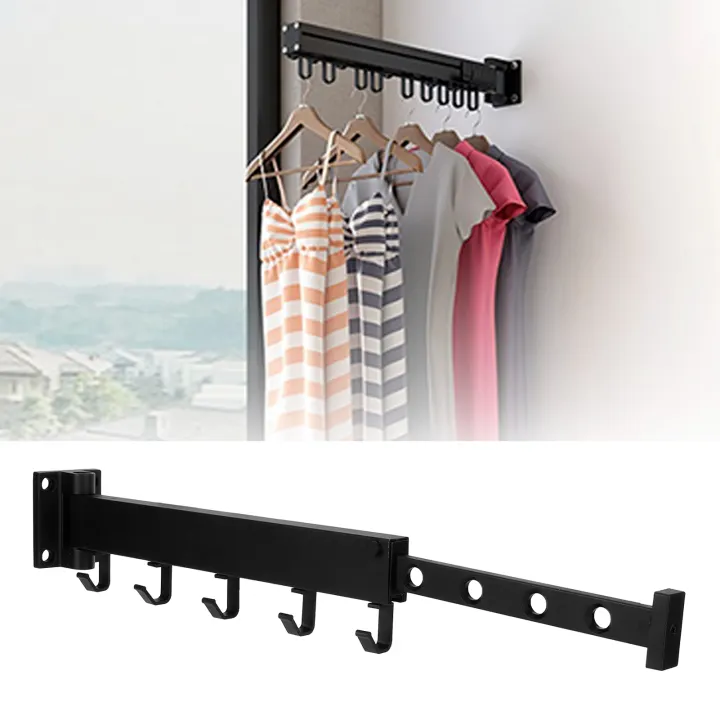 Clothes Drying Rack Wall Mounted Retractable Laundry Hanger For Home Balcony Bathroom Lazada Singapore - Wall Mounted Clothes Drying Rack Singapore