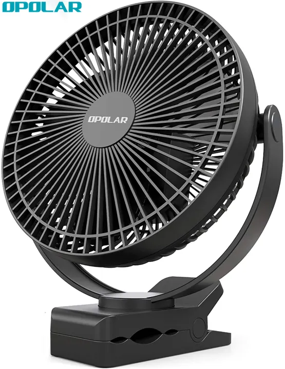 【Local Stock】2024 Model OPOLAR 10000mAh Rechargeable Fan, 8-inch Portable Battery Operated Clip on Fan, Quiet & Strong Airflow USB Fan, 4 Speeds Personal Desk Fan, 24 Hours Work Time Ideal for Outdoor Camping Golf Cart Home(Only Type-C Port))
