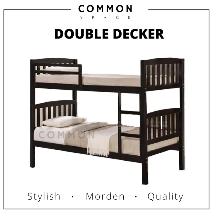 Free Shipping Common Space Tira Double Decker Single Size With Side Guard Katil 2 Tingkat Single Size Katil Single Katil Kayu Free Delivery Free Installation Lazada