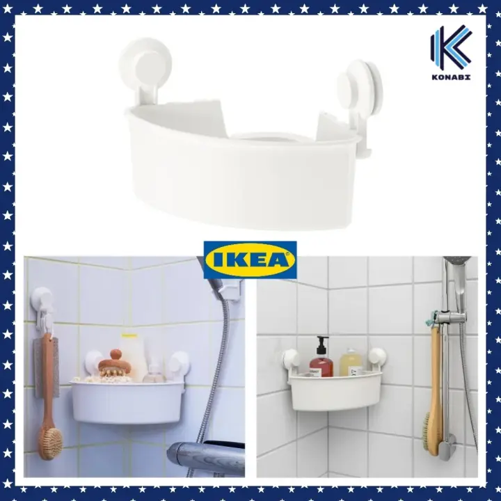 Ikea Tisken Corner Shelf Unit With, Bathroom Suction Shelf Ikea