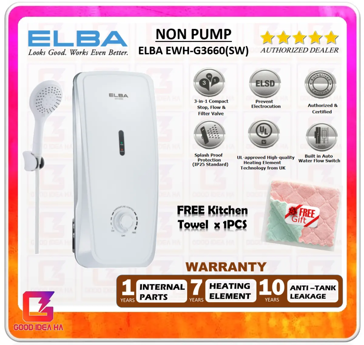 Offer Elba Water Heater Ewh G3660 Sw Ewh G3661 Mb Ewh G3663ac Mb Ewh G3661 Sw Ewh E3881 Sw Lazada