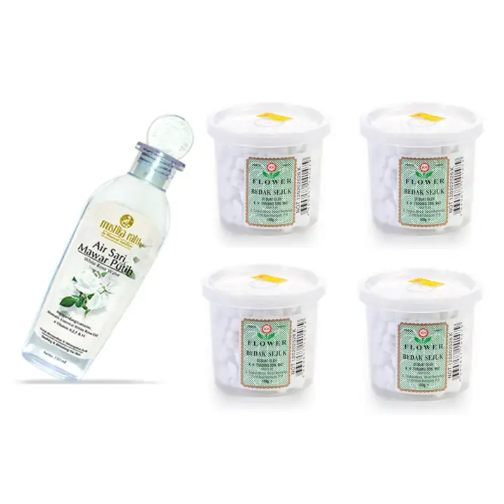 Mustika Ratu Air Mawar Sari Putih 4 Units Flower Bedak Sejuk Lazada
