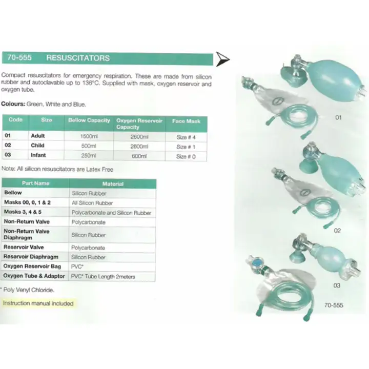 Silicone Resuscitator Ambu Bag Complete Set Infant Lazada