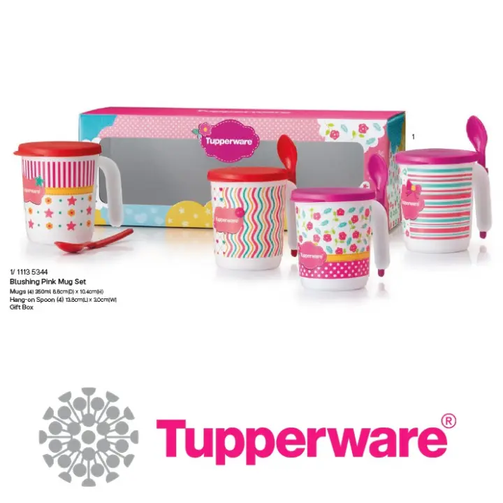 Tupperware Pink Mug Set (4)
