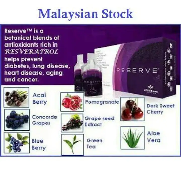Jeunesse Reserve Malaysia New Stock Exp Year 2021 100 Authentic Ex Stock Free Radicals Cancer Eczema Heart Diseases Diabetes Alzheimer S Weight Loss Uti High Blood Pressure Bad Cholesterol Antioxidant Anti Ageing Superfruits