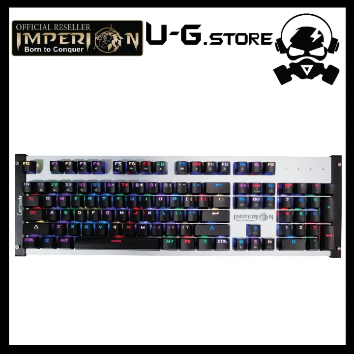 IMPERION KEYBOARD CENTIPADA Black-RGB 104 Keys Blue Switch ( Custom RGB light Panel / Black , 104 keys mechanical keyboard , Kailh LH Blue Switch , 1 year warranty )