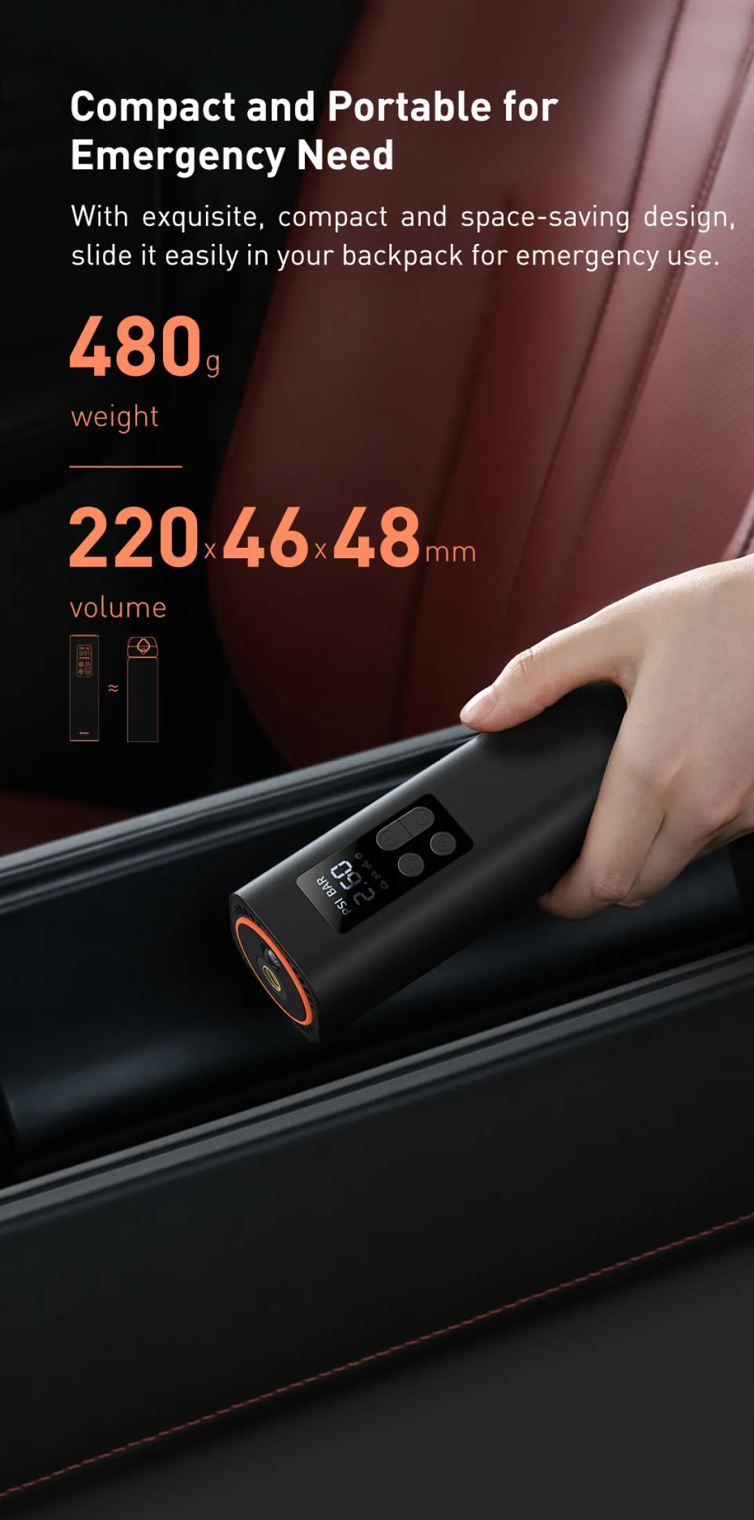 Gadgetoo Baseus Super Mini Inflator Pump Car Air Compressor 12V
