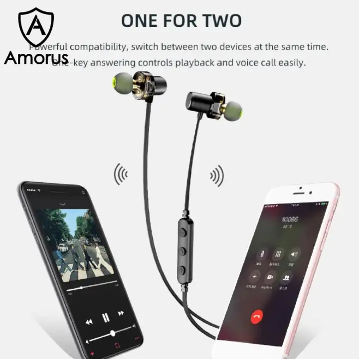 Amorus AWEI X680BL Sport Neckband Bluetooth Headset Dual Moving Coil  Wireless Sweatproof Earphone | Lazada Singapore